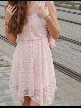 Lily Rose Floral Lace Light Pink Dress